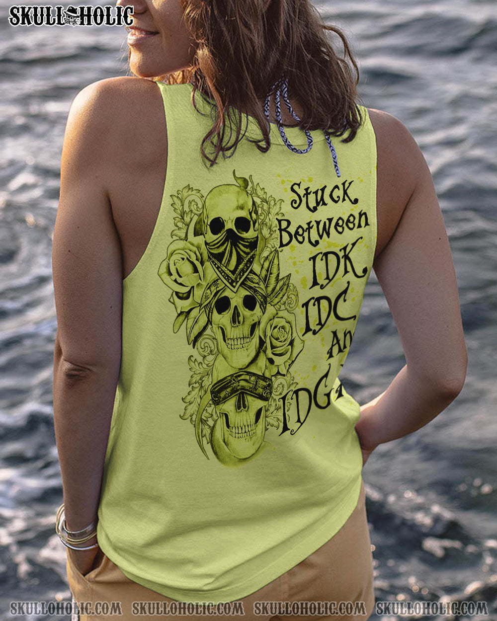 STUCK BETWEEN IDK IDC AND IDGAF SKULL ALL OVER PRINT – YHLN1002231