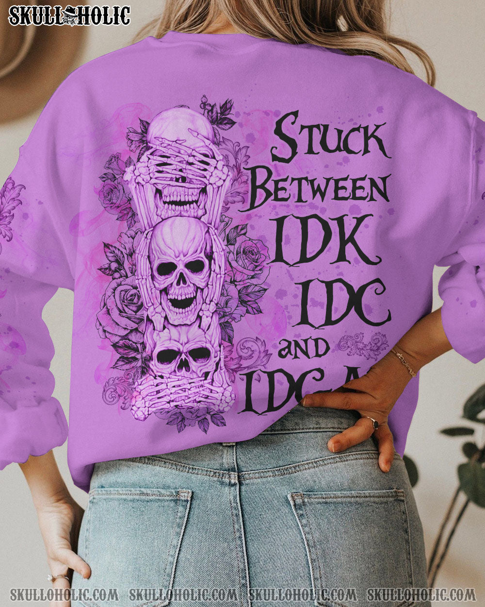 STUCK BETWEEN IDK IDC AND IDGAF SKULL ALL OVER PRINT – YHLN2212221
