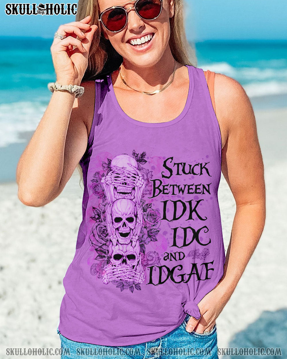 STUCK BETWEEN IDK IDC AND IDGAF SKULL ALL OVER PRINT – YHLN2212221