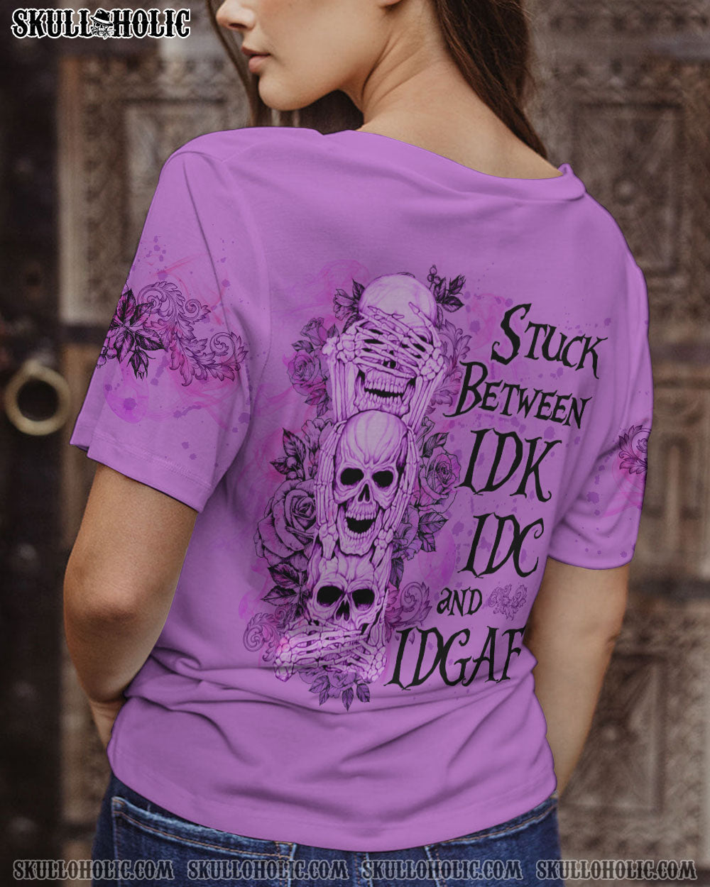 STUCK BETWEEN IDK IDC AND IDGAF SKULL ALL OVER PRINT – YHLN2212221