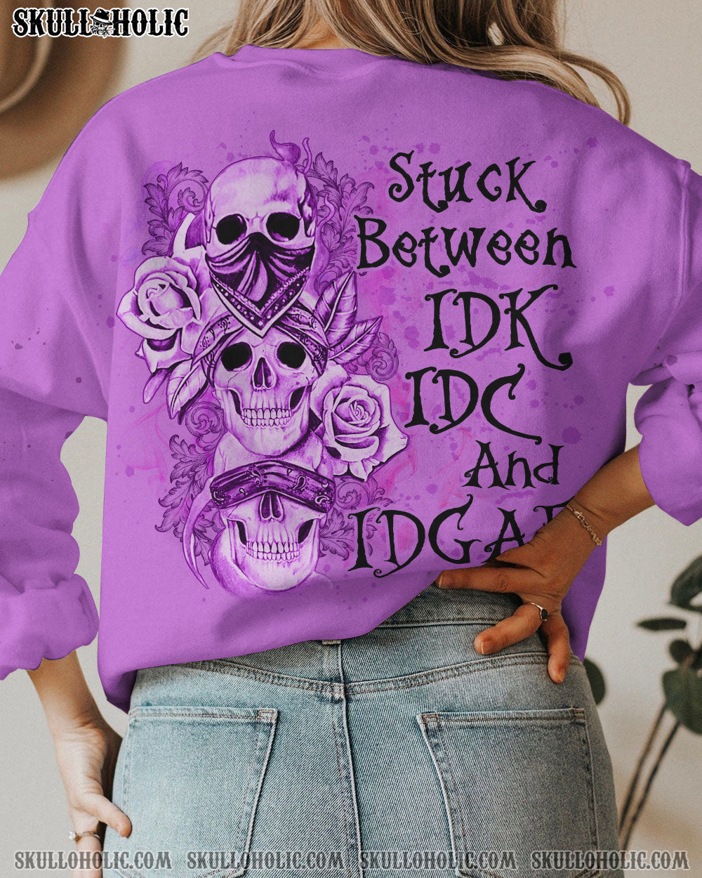 STUCK BETWEEN IDK IDC AND IDGAF SKULL ALL OVER PRINT – YHLN2302231