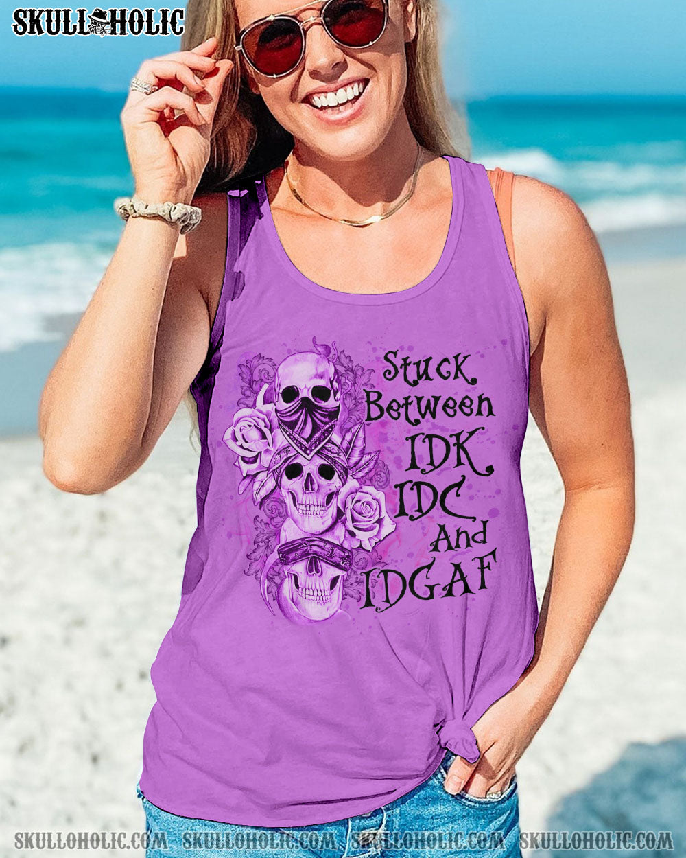 STUCK BETWEEN IDK IDC AND IDGAF SKULL ALL OVER PRINT – YHLN2302231
