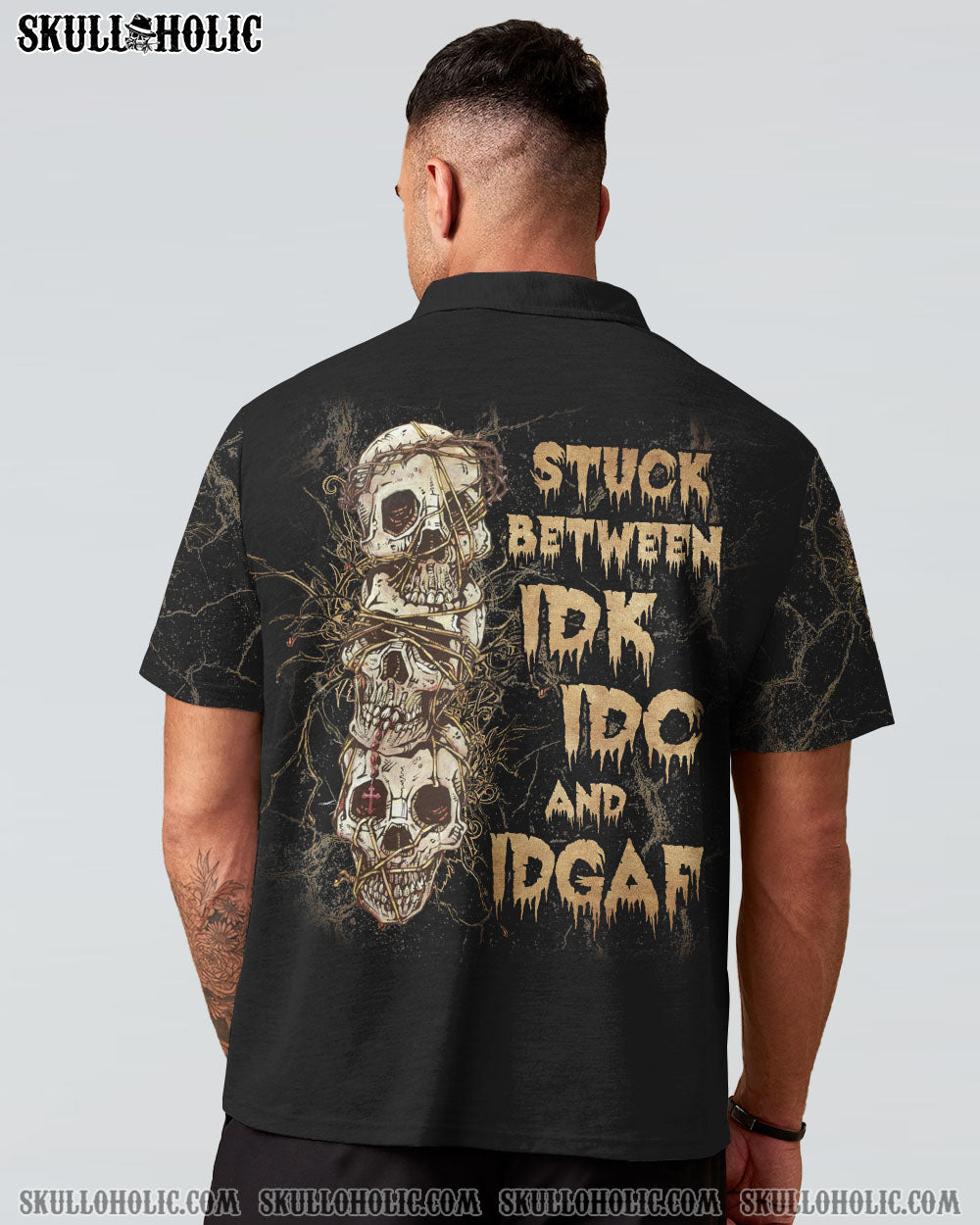 STUCK BETWEEN IDK IDC AND IDGAF SKULL ALL OVER PRINT – YHLN2312221