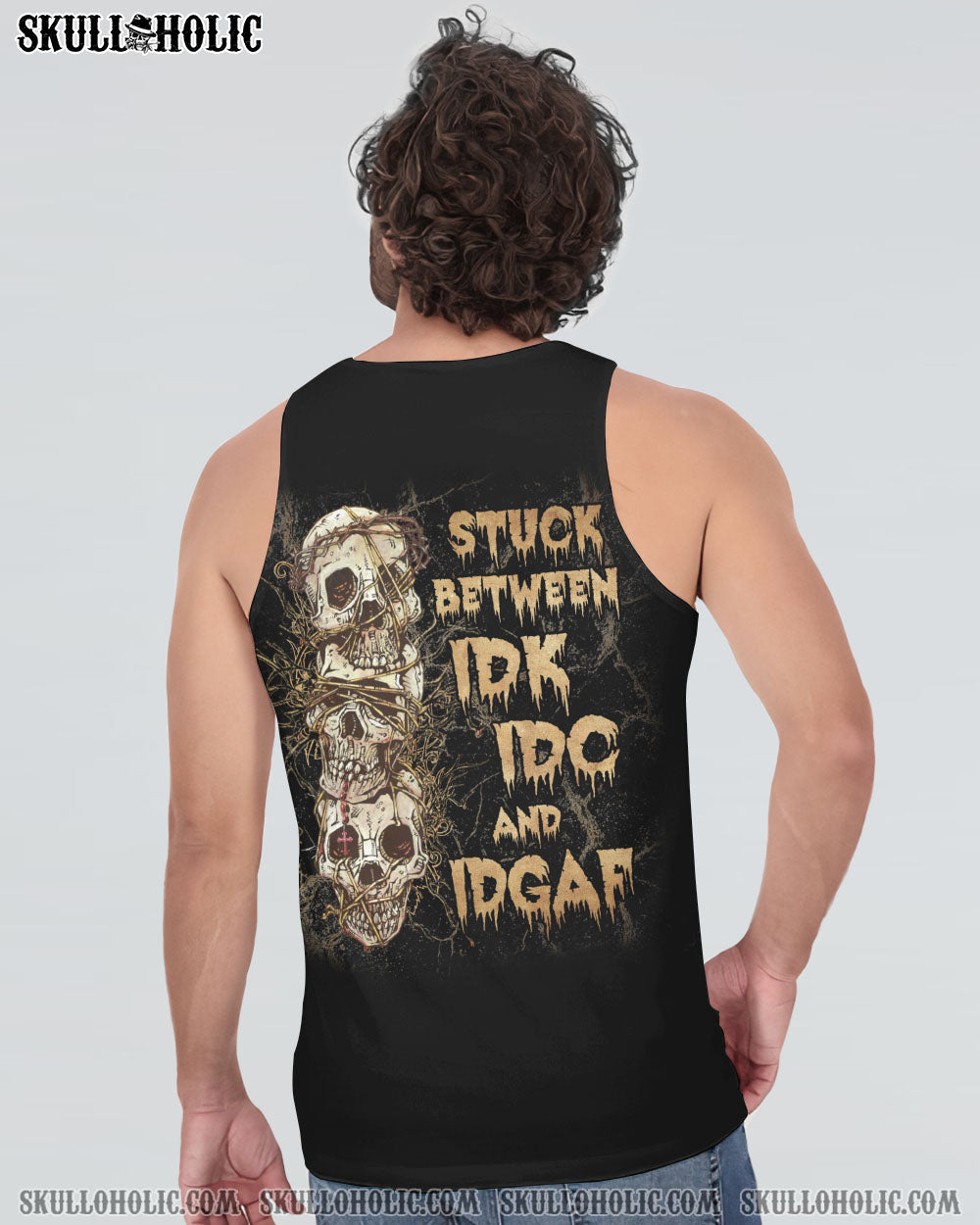 STUCK BETWEEN IDK IDC AND IDGAF SKULL ALL OVER PRINT – YHLN2312221