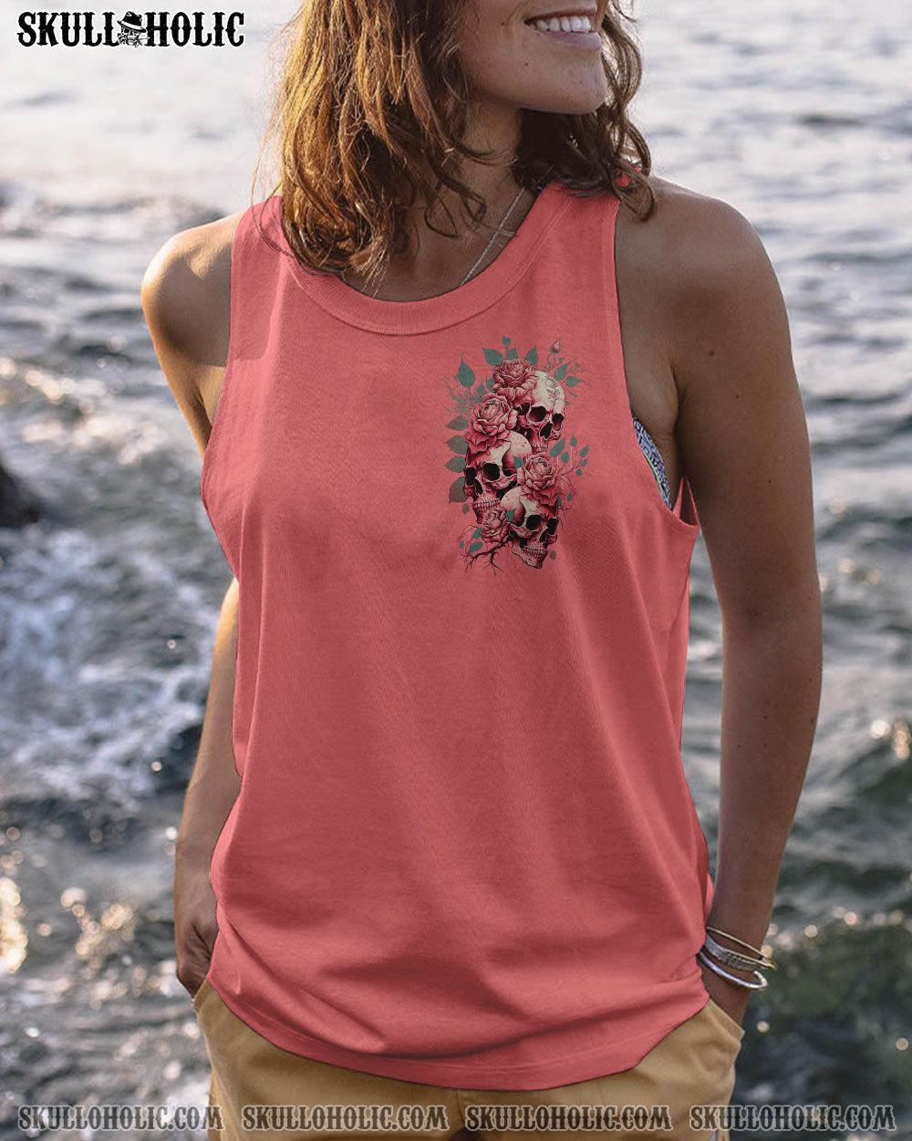 STUCK BETWEEN IDK IDC AND IDGAF SKULL ROSE PINK ALL OVER PRINT – TLNZ2302233
