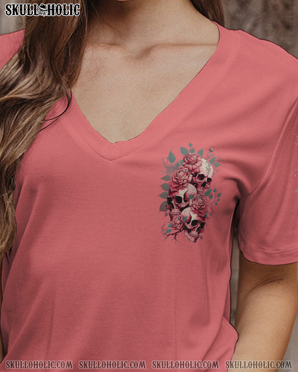 STUCK BETWEEN IDK IDC AND IDGAF SKULL ROSE PINK ALL OVER PRINT – TLNZ2302233
