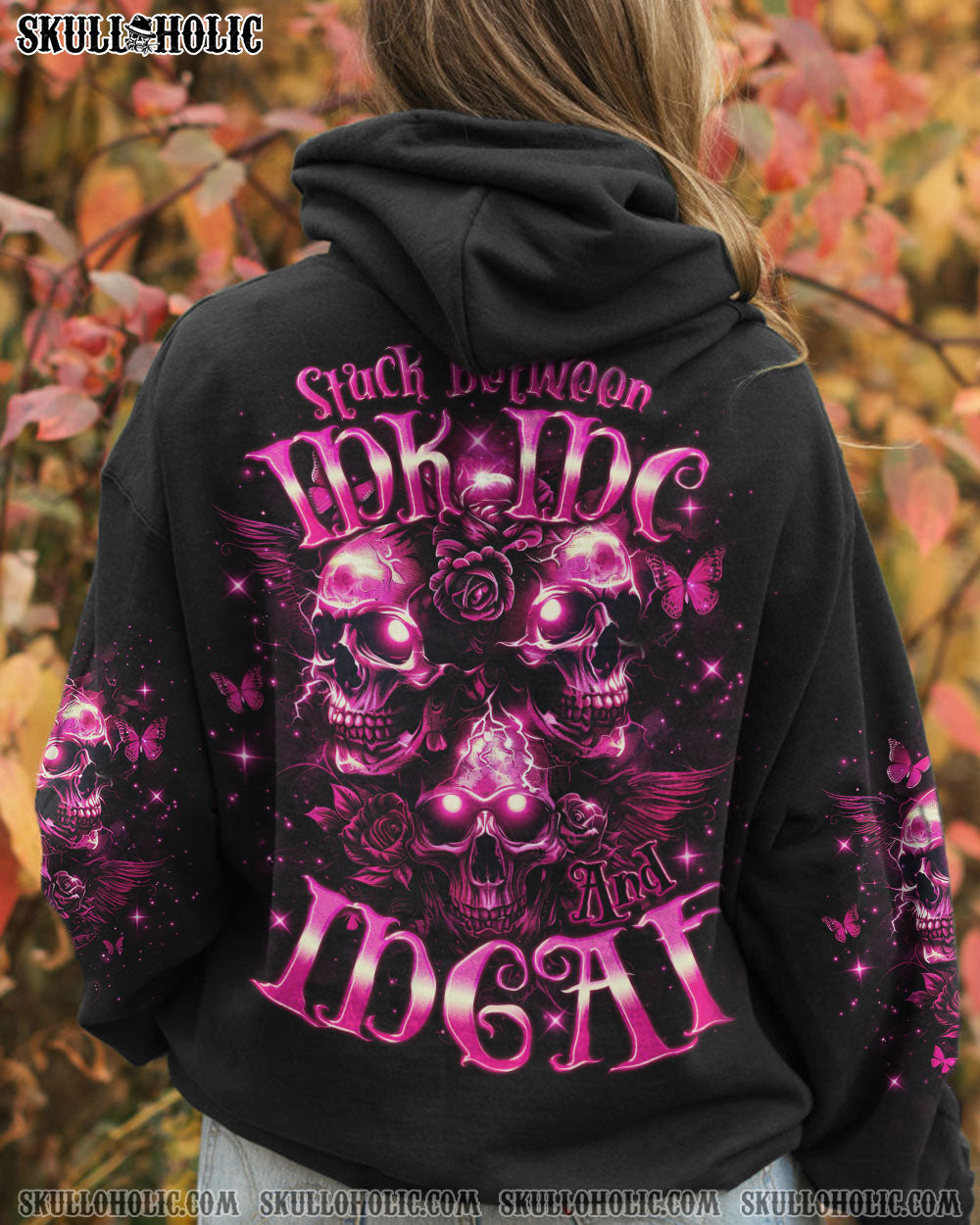 STUCK BETWEEN IDK IDC AND IDGAF THREE SKULLS ALL OVER PRINT – TLNO2503242