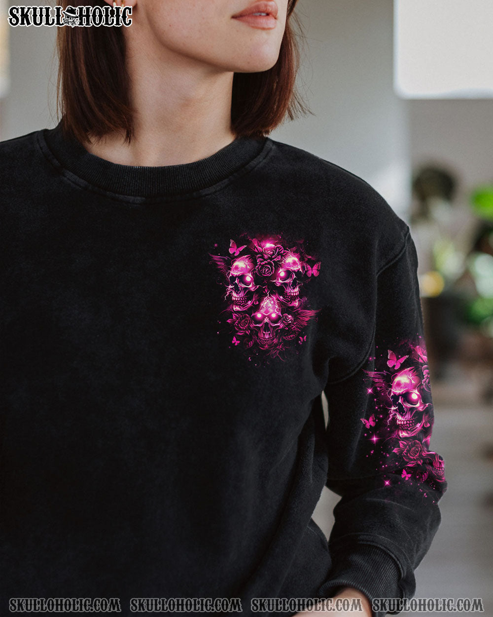 STUCK BETWEEN IDK IDC AND IDGAF THREE SKULLS ALL OVER PRINT – TLNO2503242