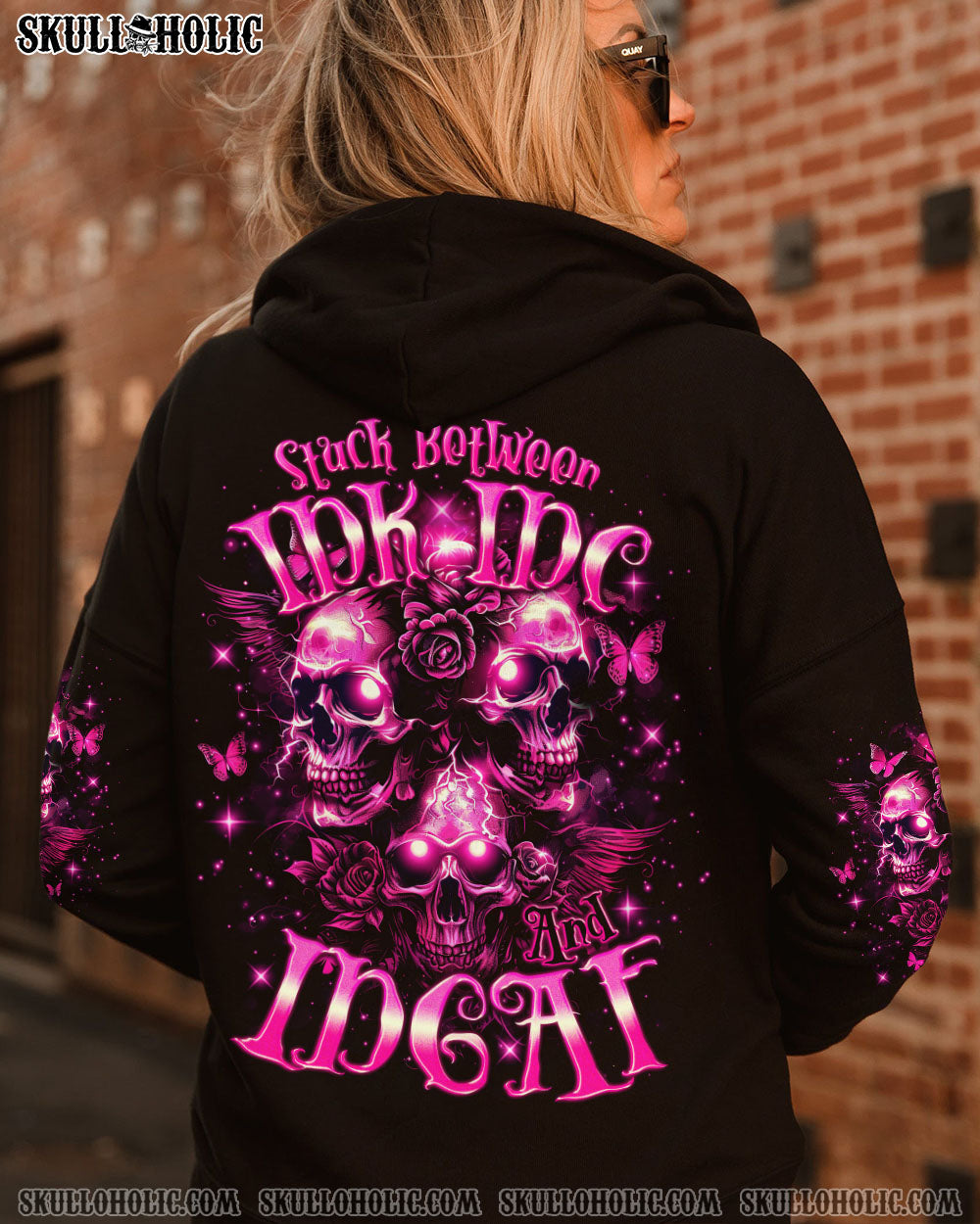 STUCK BETWEEN IDK IDC AND IDGAF THREE SKULLS ALL OVER PRINT – TLNO2503242