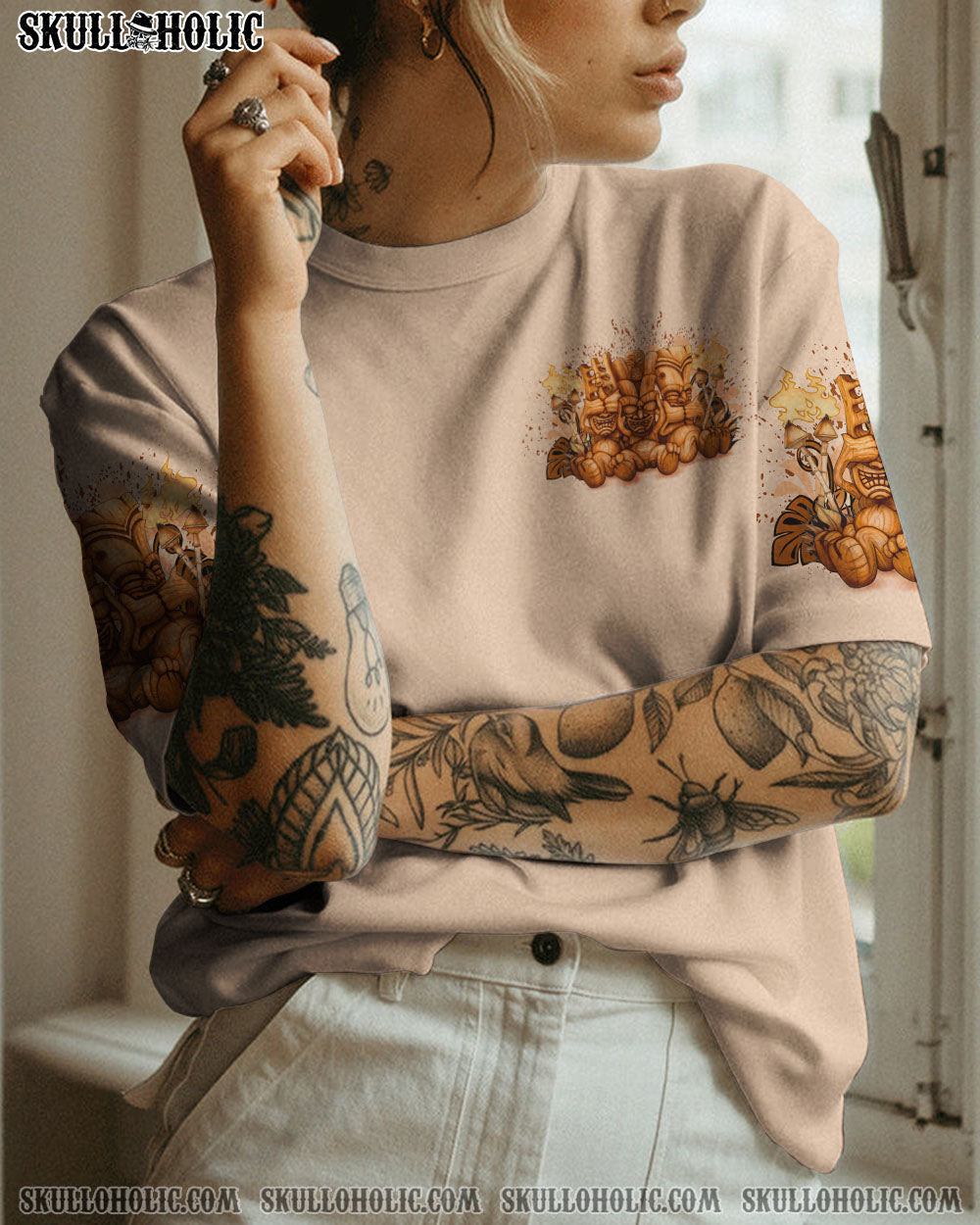 STUCK BETWEEN IDK IDC AND IDGAF TIKI SKULL ALL OVER PRINT – YHLN0102234