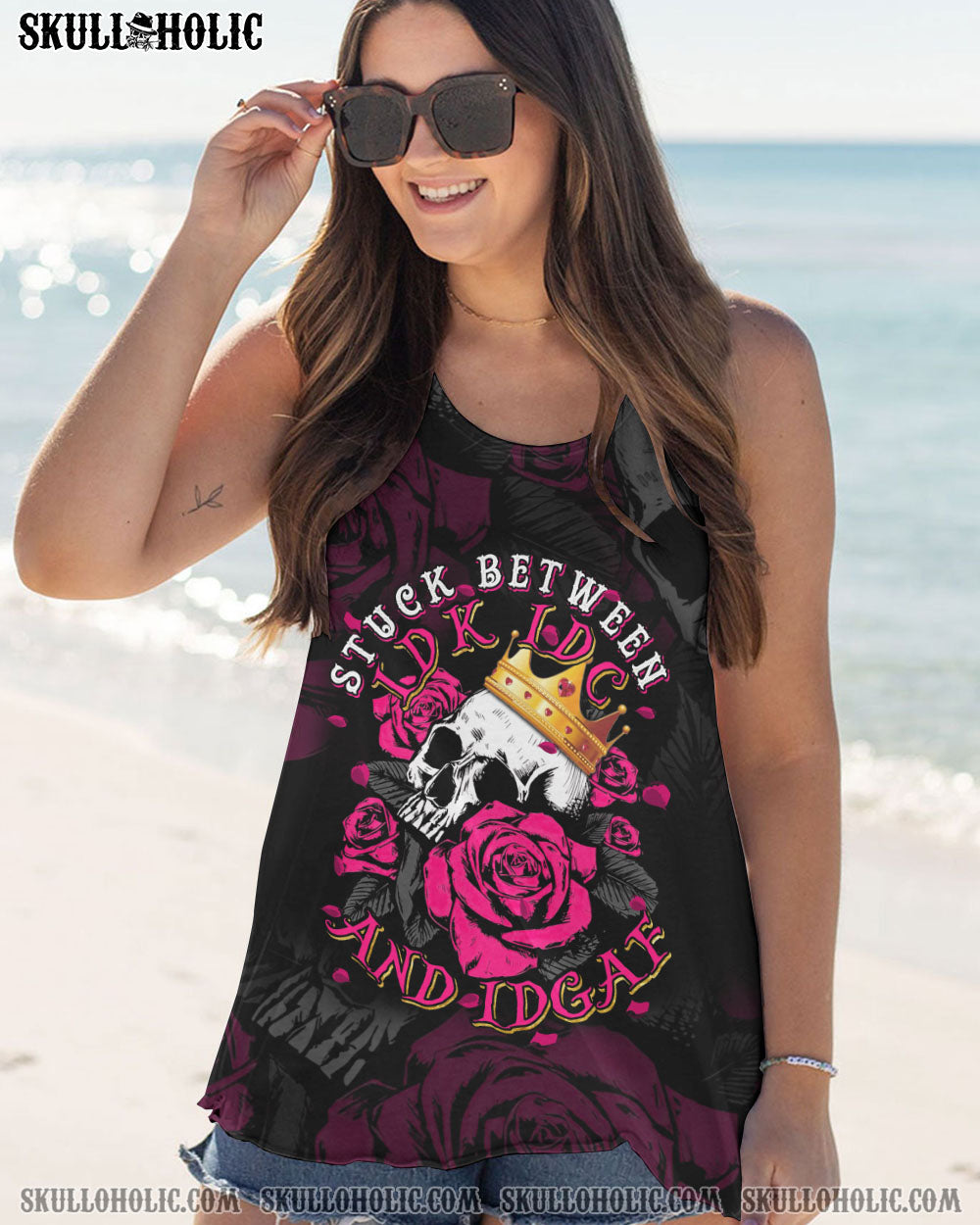 STUCK BETWEEN ROSE SKULL CIRCLE ALL OVER PRINT – TLTM2012222