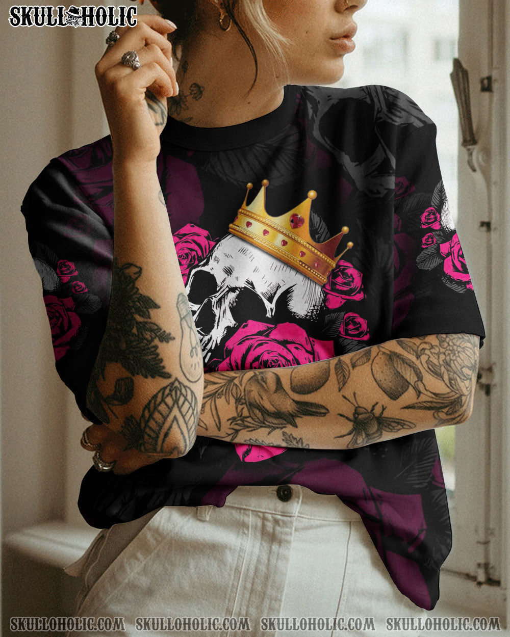 STUCK BETWEEN ROSE SKULL CIRCLE ALL OVER PRINT – TLTM2012222