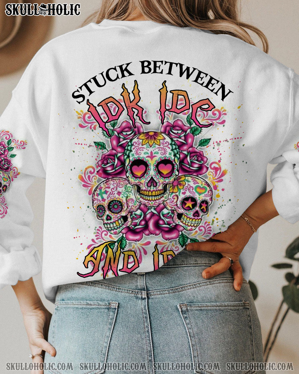 STUCK BETWEEN SUGAR SKULL ALL OVER PRINT – YHLN2012224