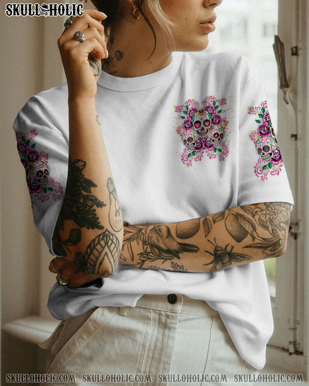 STUCK BETWEEN SUGAR SKULL ALL OVER PRINT – YHLN2012224