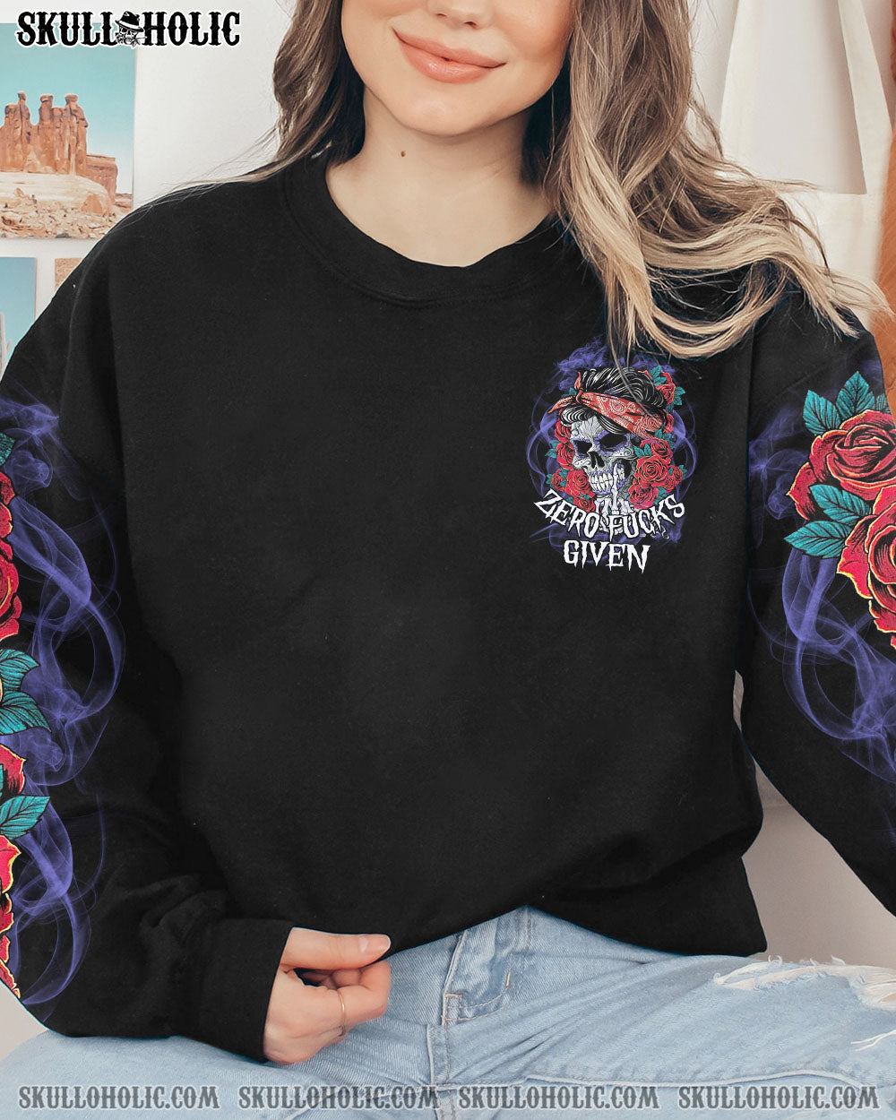 SUGAR SKULL ROSE SMOKE ALL OVER PRINT – TY2212223