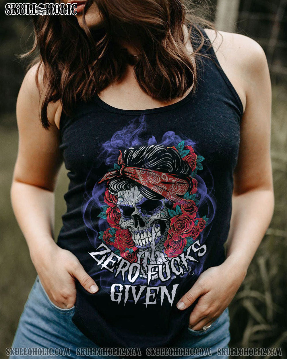 SUGAR SKULL ROSE SMOKE ALL OVER PRINT – TY2212223