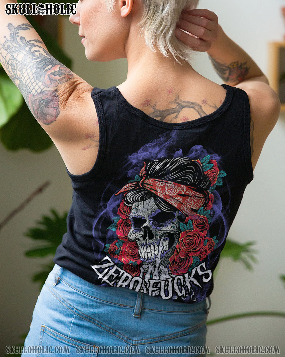SUGAR SKULL ROSE SMOKE ALL OVER PRINT – TY2212223