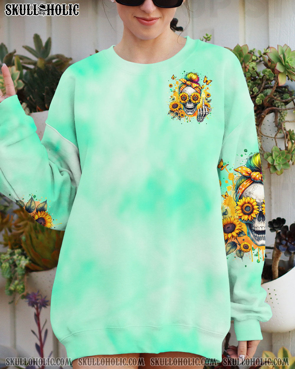 TAKE THIS WITH YOU MESSY BUN SKULL ALL OVER PRINT – TLTR1902241