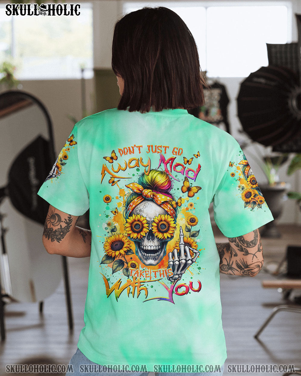 TAKE THIS WITH YOU MESSY BUN SKULL ALL OVER PRINT – TLTR1902241