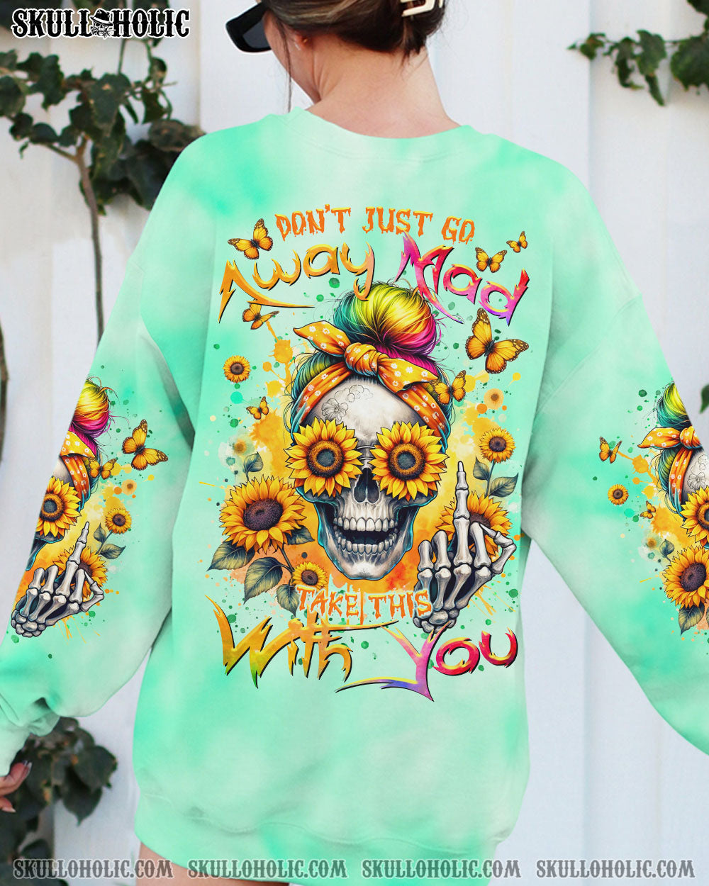 TAKE THIS WITH YOU MESSY BUN SKULL ALL OVER PRINT – TLTR1902241