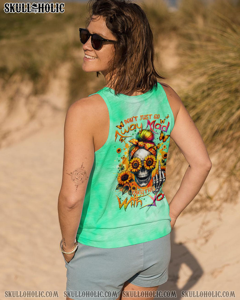 TAKE THIS WITH YOU MESSY BUN SKULL ALL OVER PRINT – TLTR1902241