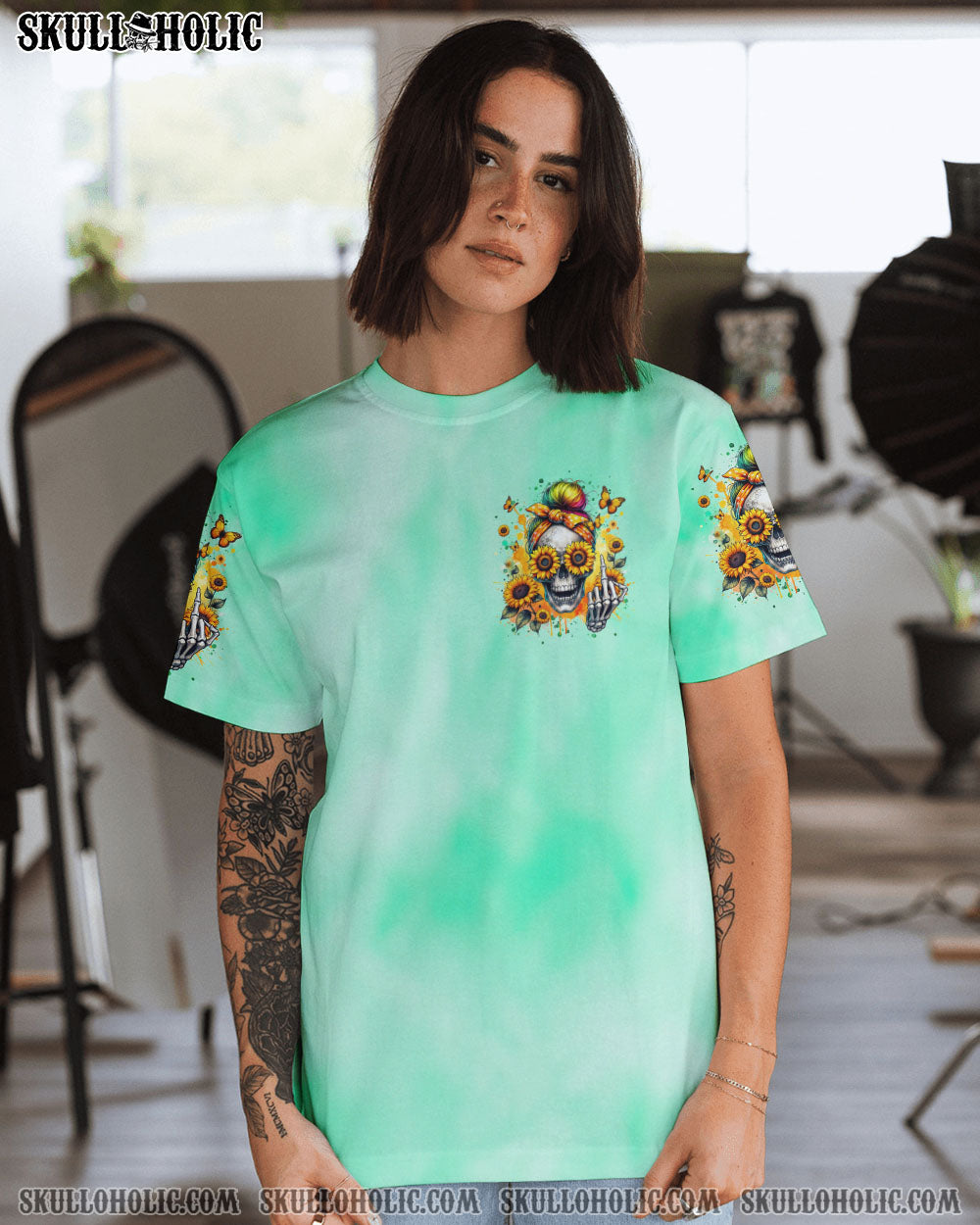 TAKE THIS WITH YOU MESSY BUN SKULL ALL OVER PRINT – TLTR1902241