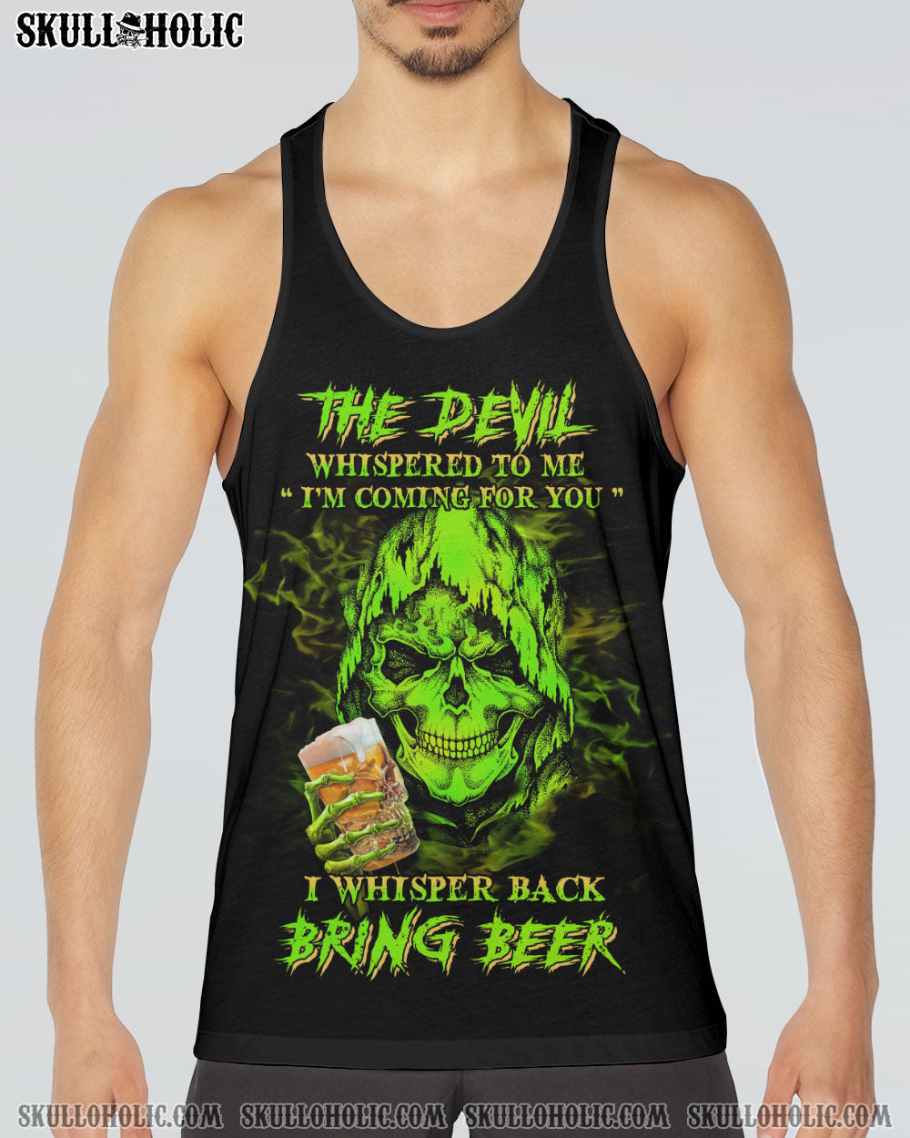 THE DEVIL WHISPERED TO ME BRING BEER SKULL ALL OVER PRINT – YHHN1603234