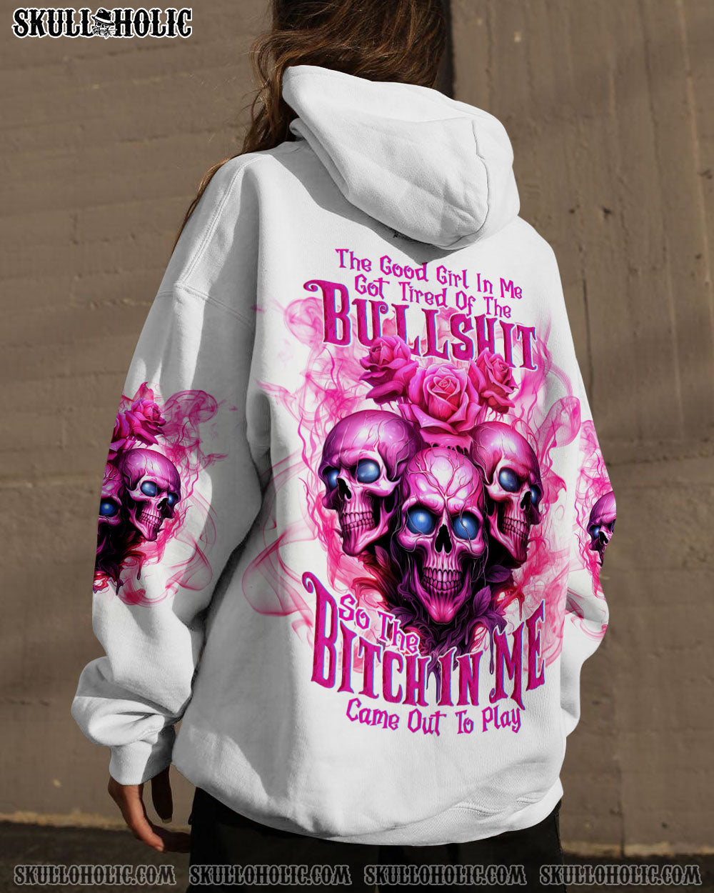 THE GOOD GIRL IN ME 3 SKULLS ROSE ALL OVER PRINT – TLNT0310231