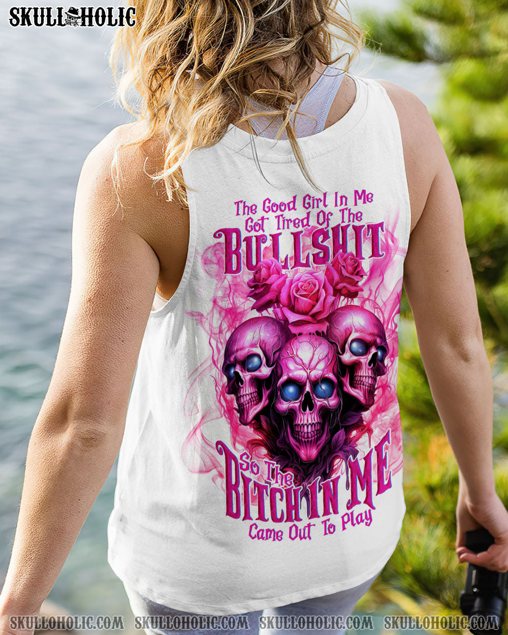 THE GOOD GIRL IN ME 3 SKULLS ROSE ALL OVER PRINT – TLNT0310231