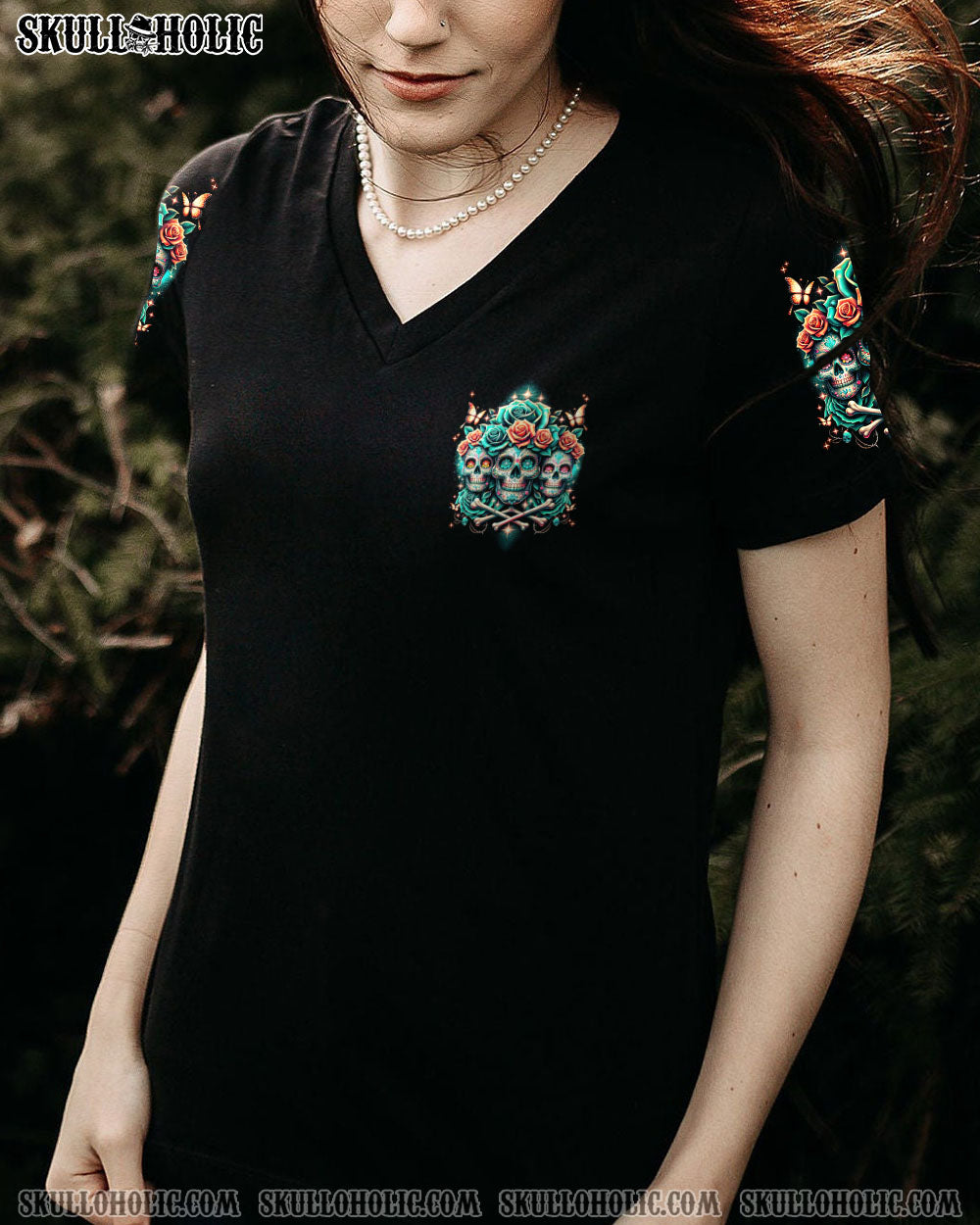 THE GOOD GIRL IN ME 3 SKULLS ROSE ALL OVER PRINT – TLNT0811232