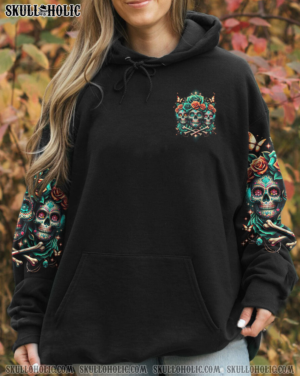 THE GOOD GIRL IN ME 3 SKULLS ROSE ALL OVER PRINT – TLNT0811232