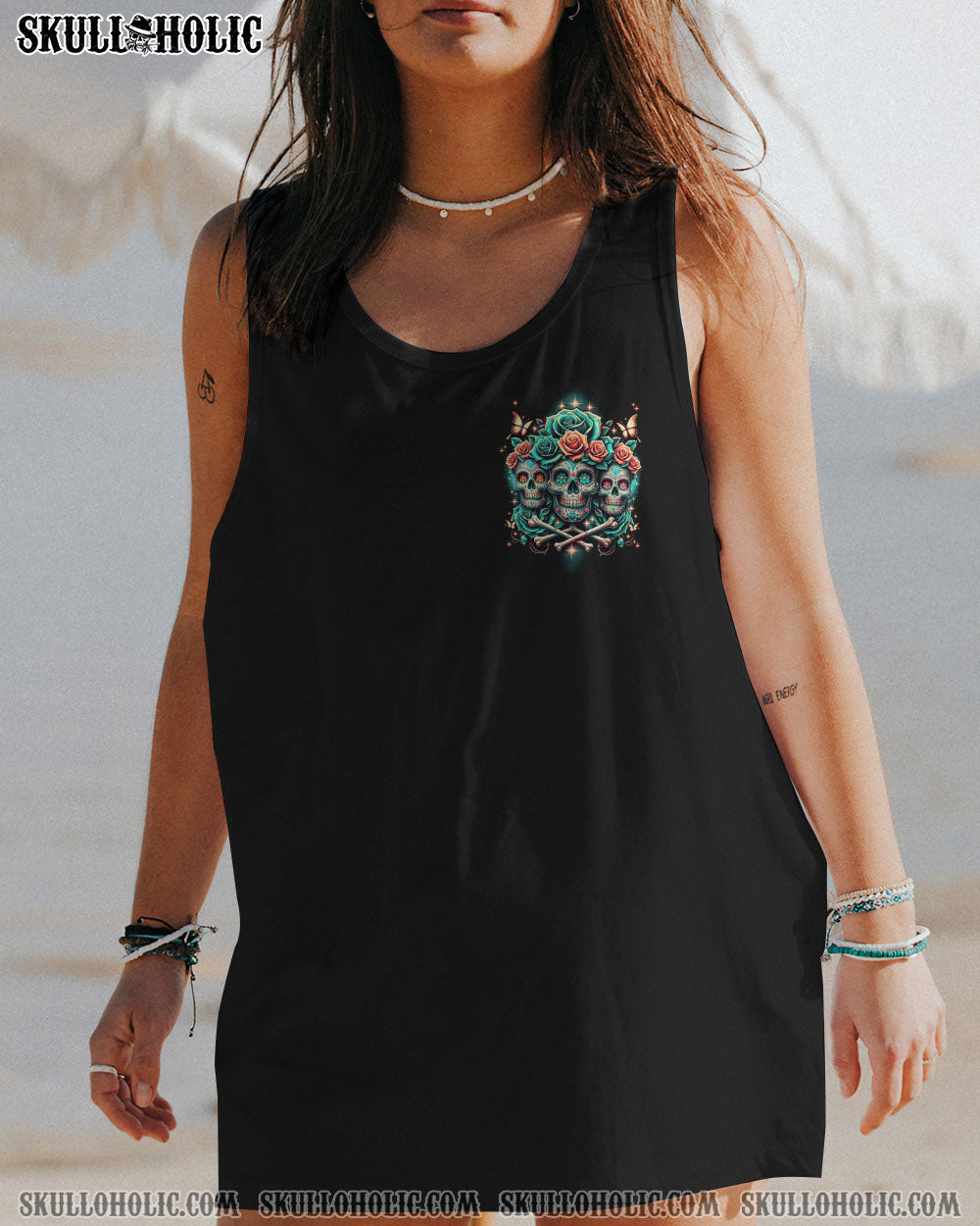 THE GOOD GIRL IN ME 3 SKULLS ROSE ALL OVER PRINT – TLNT0811232