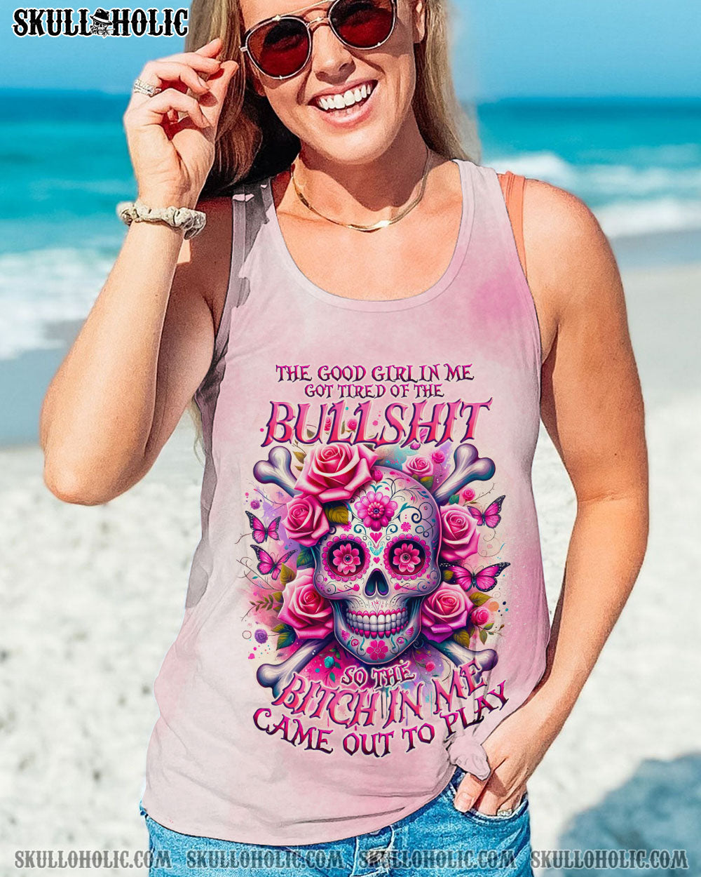 THE GOOD GIRL IN ME BONES SKULL ALL OVER PRINT – TLNO0411231