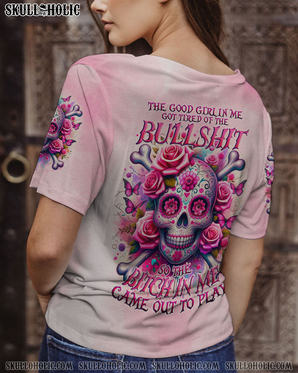 THE GOOD GIRL IN ME BONES SKULL ALL OVER PRINT – TLNO0411231