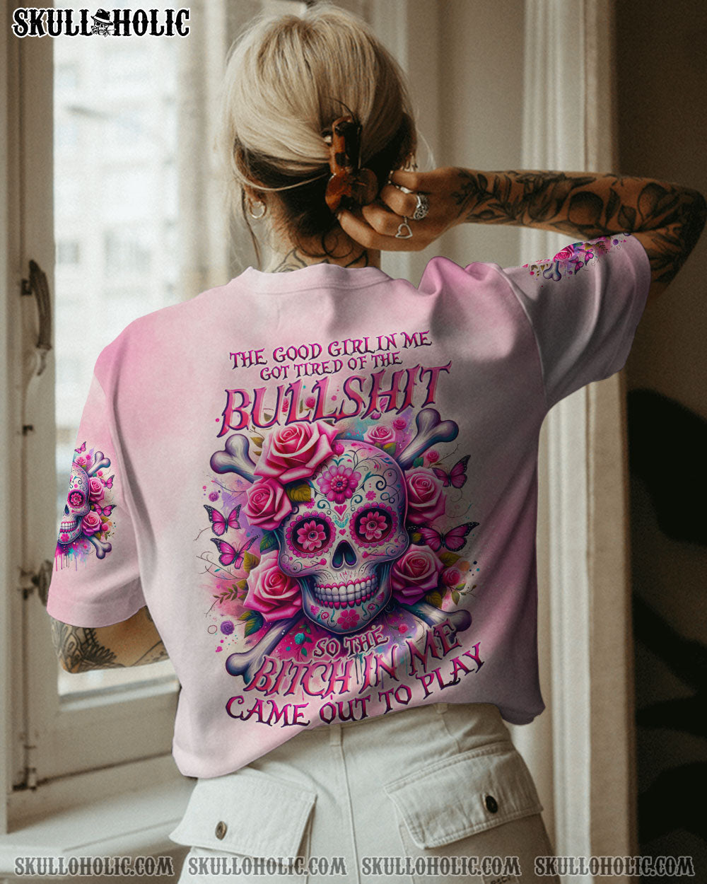 THE GOOD GIRL IN ME BONES SKULL ALL OVER PRINT – TLNO0411231