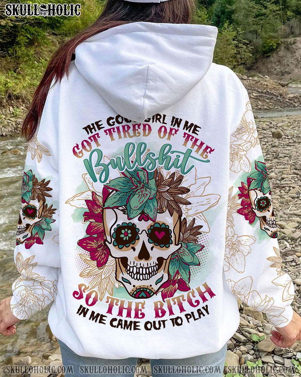 THE GOOD GIRL IN ME FLOWER SKULL ALL OVER PRINT - TLNO1912221