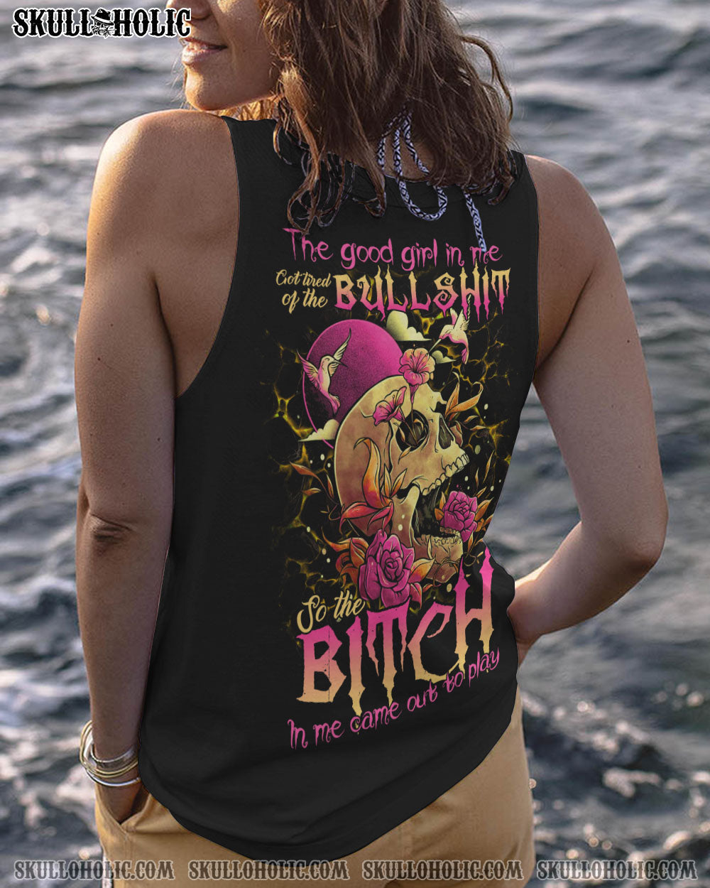 THE GOOD GIRL IN ME FLOWER SKULL ALL OVER PRINT – TLTR2612221