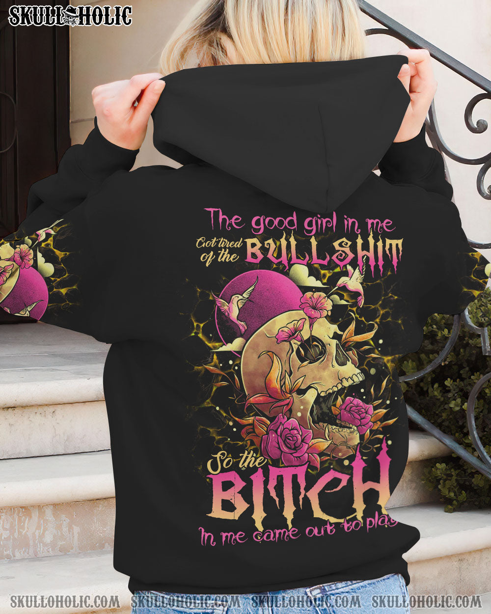 THE GOOD GIRL IN ME FLOWER SKULL ALL OVER PRINT – TLTR2612221