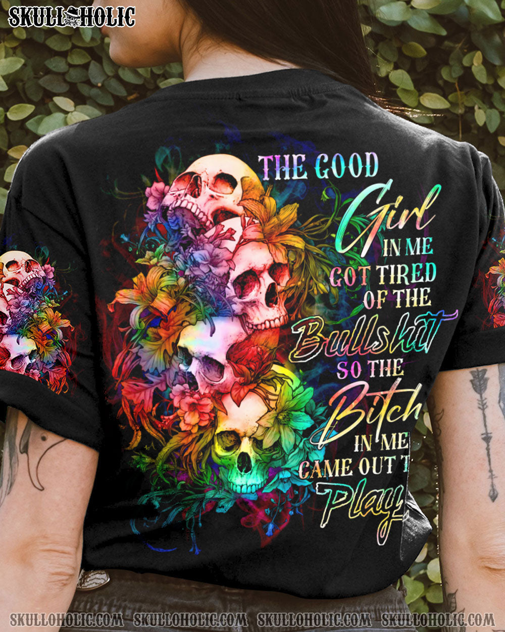 THE GOOD GIRL IN ME GOT TIRED SKULL ALL OVER PRINT - YHDU1004232