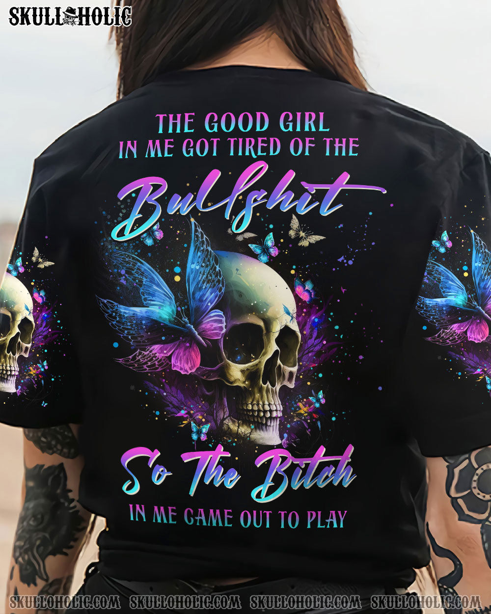 THE GOOD GIRL IN ME GOT TIRED SKULL ALL OVER PRINT - YHHN0802234