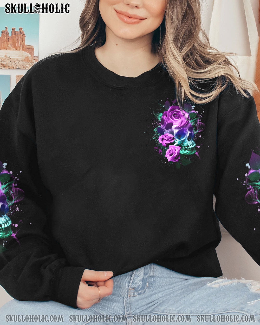 THE GOOD GIRL IN ME GOT TIRED SKULL ROSE ALL OVER PRINT – YHHG2612221