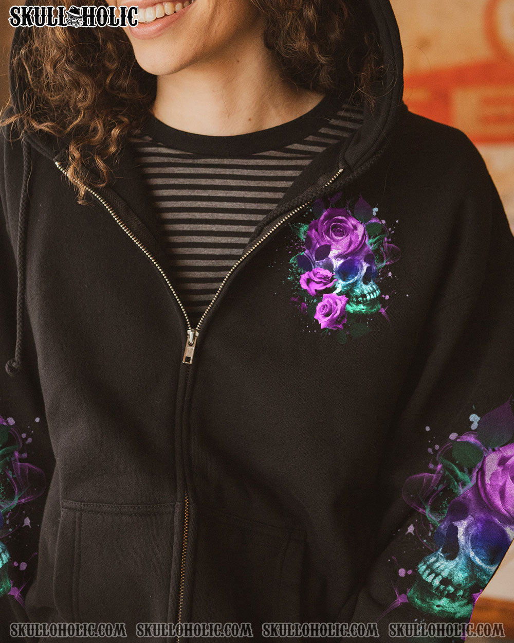 THE GOOD GIRL IN ME GOT TIRED SKULL ROSE ALL OVER PRINT – YHHG2612221