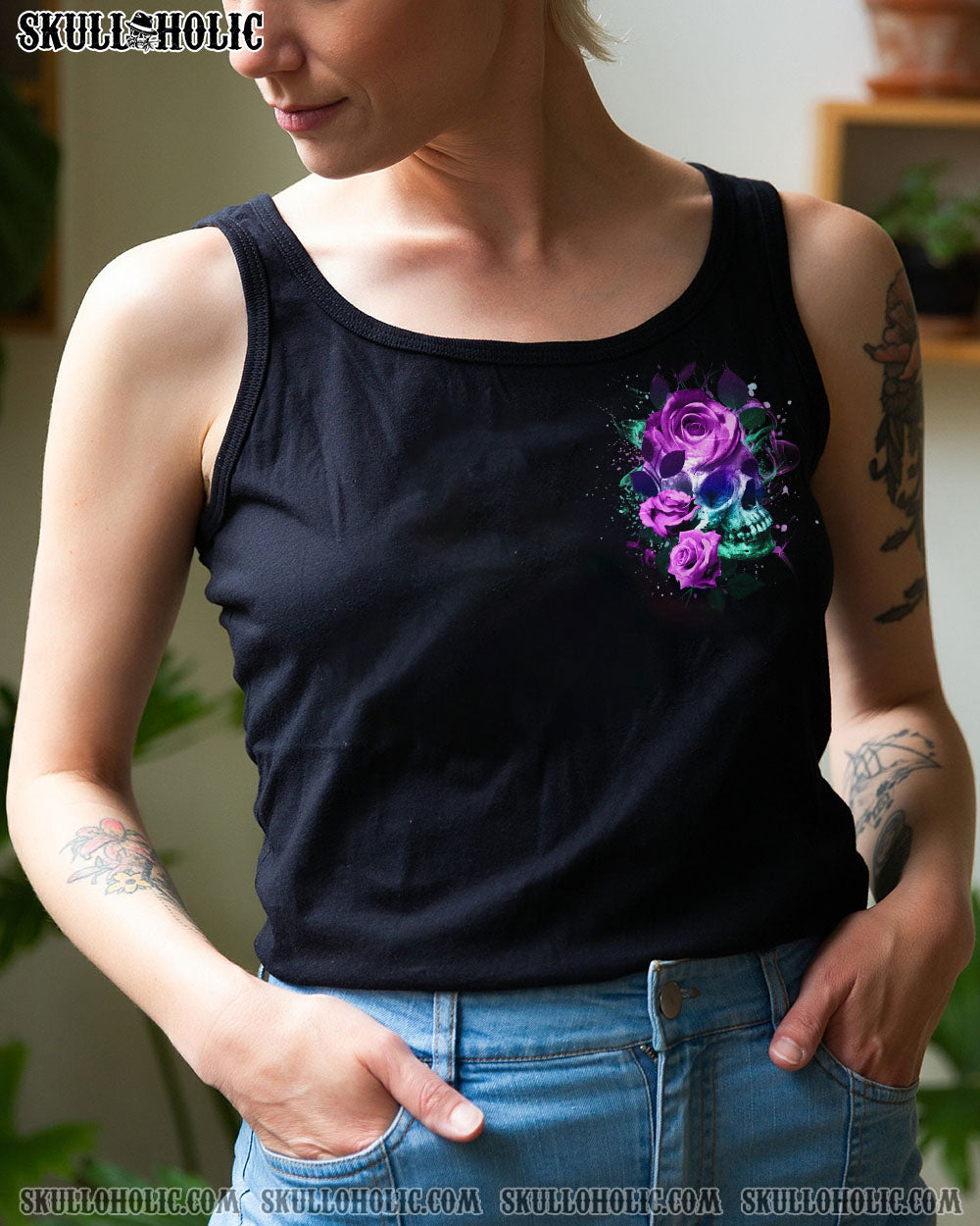 THE GOOD GIRL IN ME GOT TIRED SKULL ROSE ALL OVER PRINT – YHHG2612221