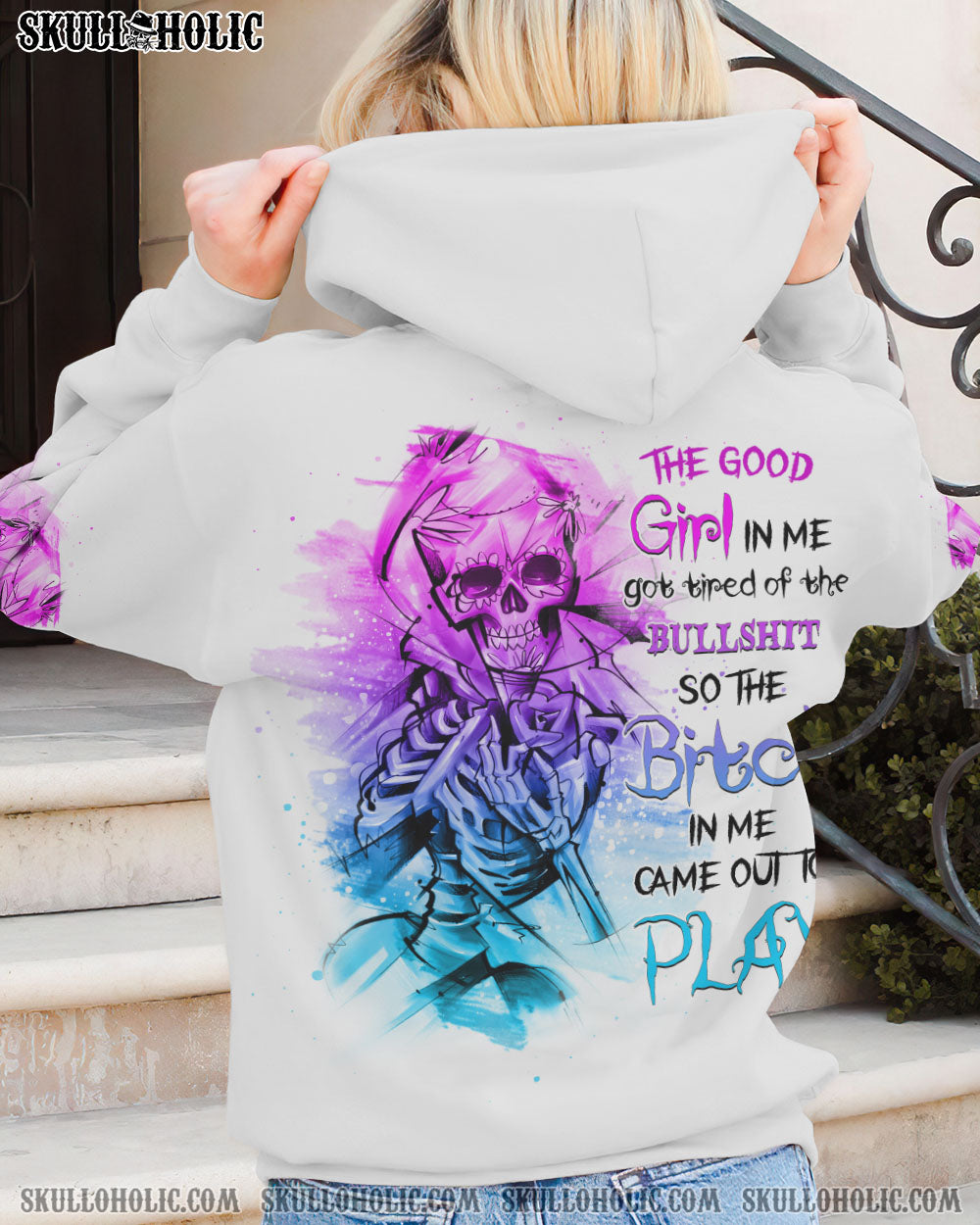 THE GOOD GIRL IN ME GOT TIRED SKULL SKELETON ALL OVER PRINT – YHHG0302232