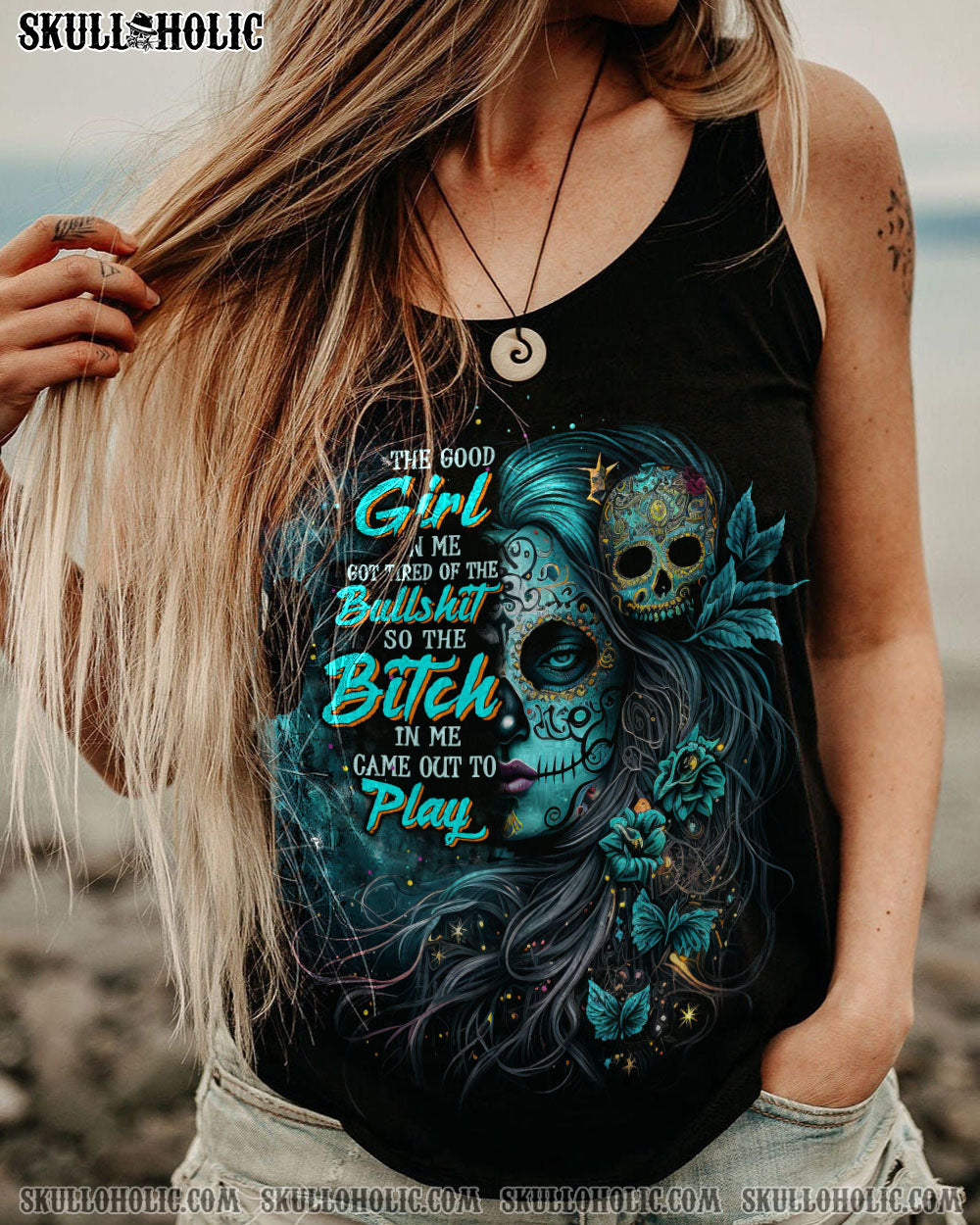 THE GOOD GIRL IN ME HALF SUGAR SKULL ALL OVER PRINT – TLTW0404231