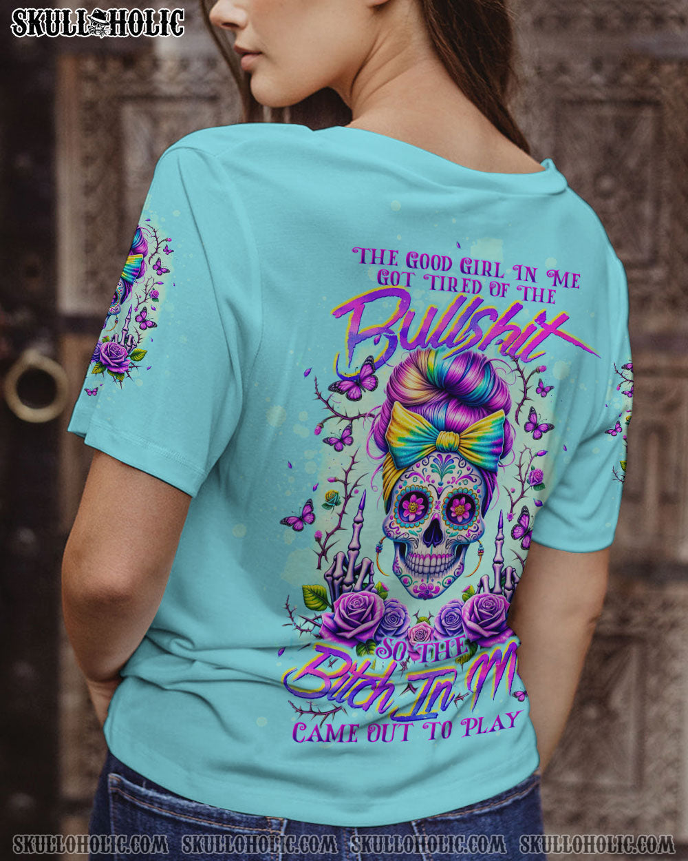 THE GOOD GIRL IN ME MESSY BUN ALL OVER PRINT – TLTW2404241