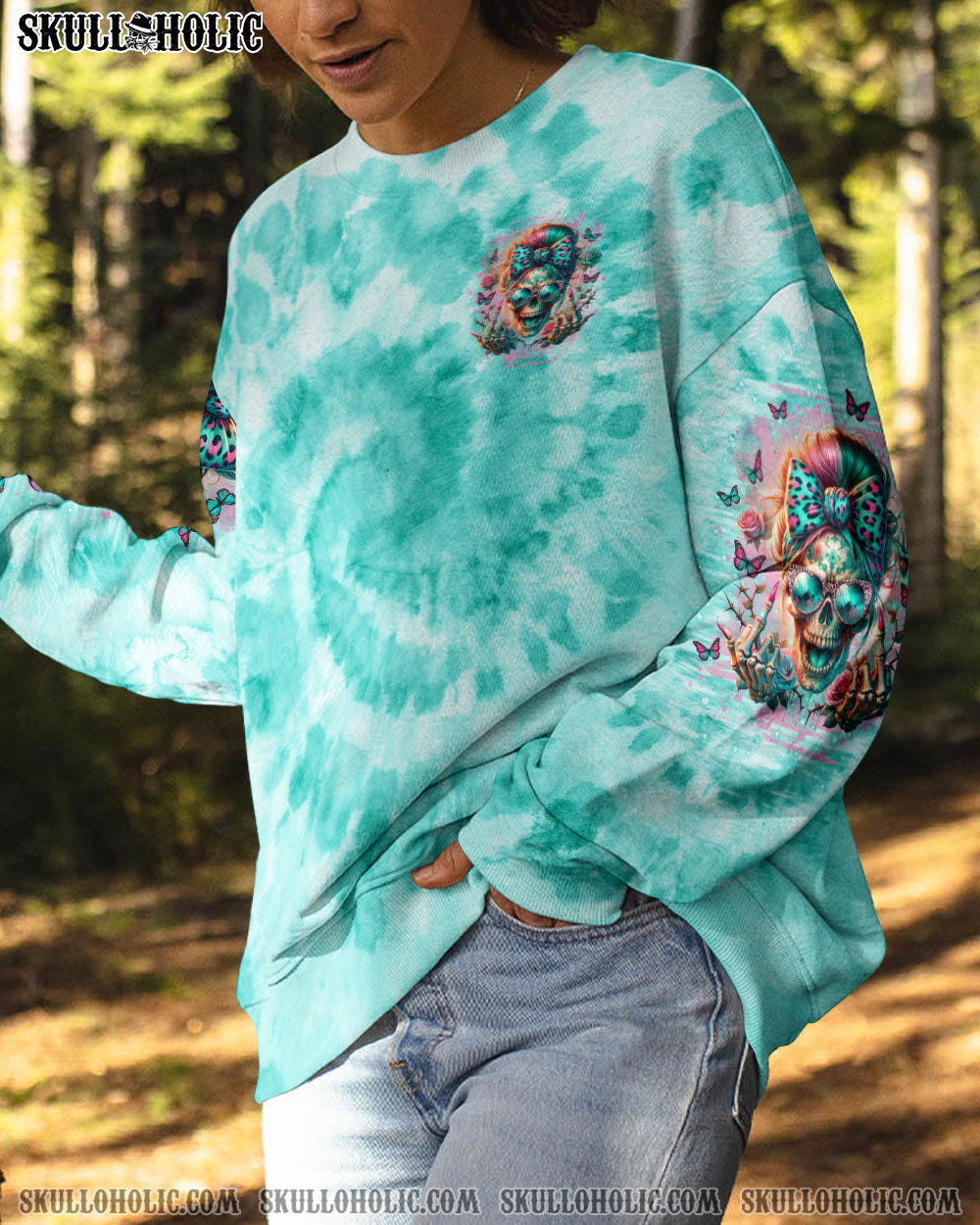 THE GOOD GIRL IN ME MESSY BUN SKULL ALL OVER PRINT – TLNO2805246