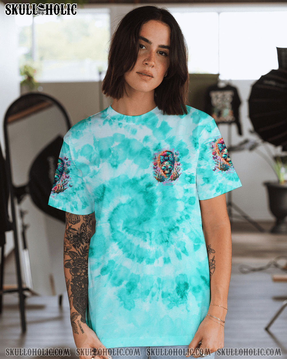 THE GOOD GIRL IN ME MESSY BUN SKULL ALL OVER PRINT – TLNO2805246
