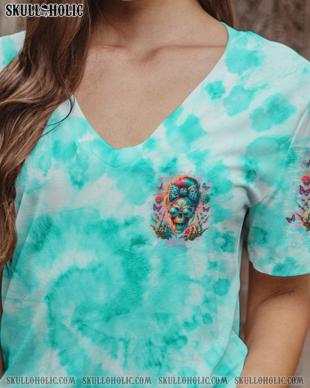 THE GOOD GIRL IN ME MESSY BUN SKULL ALL OVER PRINT – TLNO2805246