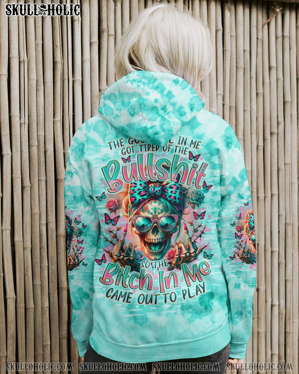 THE GOOD GIRL IN ME MESSY BUN SKULL ALL OVER PRINT – TLNO2805246